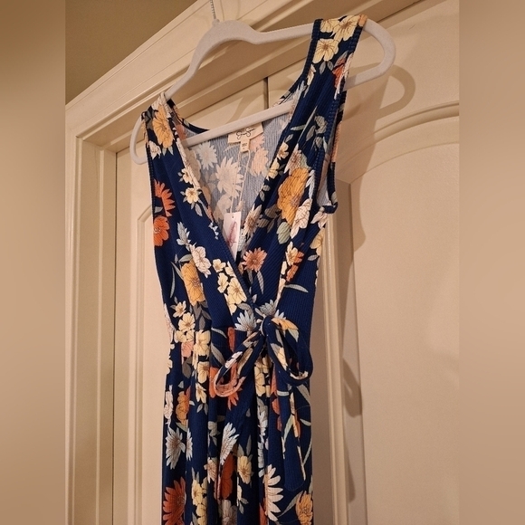 NEW Jessica Simpson Floral Midi Front Slit Sleeveless Dress - Picture 9 of 13
